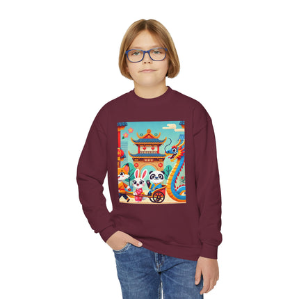 Lantern Street Dragon Parade Youth Crewneck Sweatshirt – Festive Energy, Culture & Playful Adventure