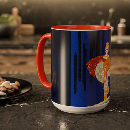 Celestial Melody Colorful Mug (11oz, 15oz) – Musical Grace, Starlit Beauty & Art Deco Elegance
