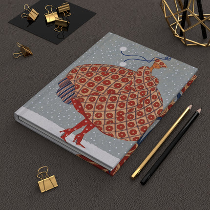 ❄️🌺 The Lady Of The Snowflake Flower Garden Hardcover Journal – Art Deco Winter Fashion Whimsy