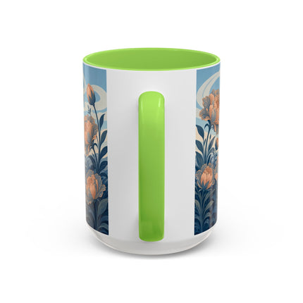 ☔🌸 The Grand Floral Journey Colorful Mug – Art Deco Travel Elegance