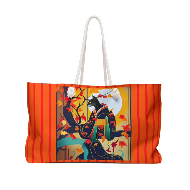 Black Cat in Kimono Weekender Bag