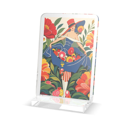 🌺🎩 The Grand Flower Market Acrylic Art Plaque – Art Deco Floral Fashion