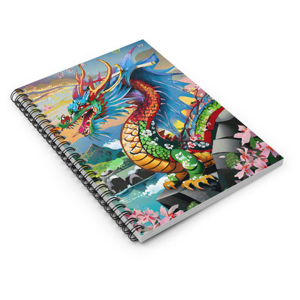 Chinese Dragon Spiral Notebook - Ruled Line