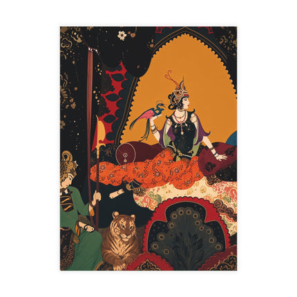 🐅🦚 The Maharani And The Tiger Postcard Bundles – Art Deco Indian Royal Elegance
