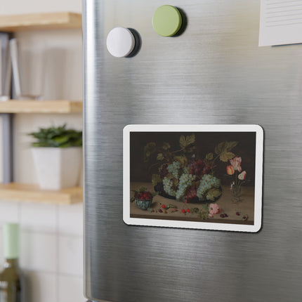 Still-life with Grapes, Flowers, & Berries by Isaak Soreau Die-Cut Magnets (5 Sizes)