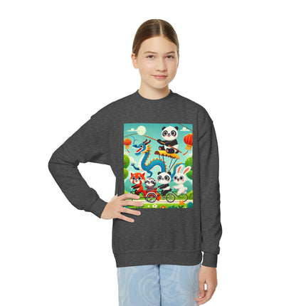 Rolling Along Together Youth Crewneck Sweatshirt – Friendship, Motion & Joyful Adventure