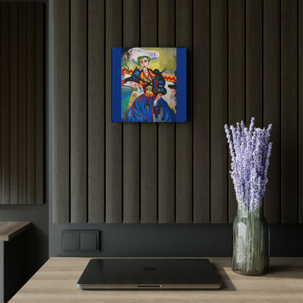 A Mulher by Amadeo de Souza-Carosa Acrylic Wall Clock, Round and Square