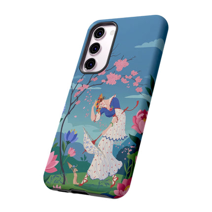 🌸☂️ The Lady Of The Falling Blossoms Phone Case – Art Deco Garden Whimsy
