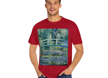 Water Lilies and Japanese Bridge by Claude Monet Unisex Garment-Dyed T-shirt