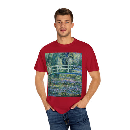 Water Lilies and Japanese Bridge by Claude Monet Unisex Garment-Dyed T-shirt