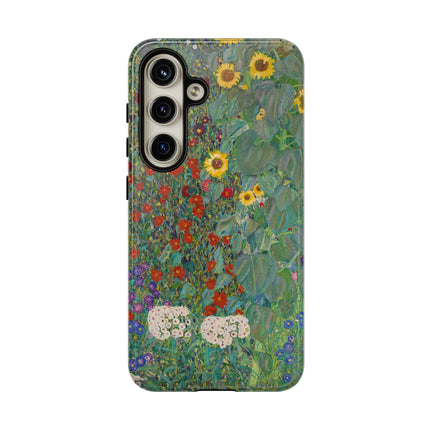 Farm Garden with Sunflowers by Gustav Klimt Phone Cases