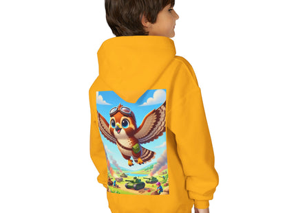 Red-Tailed Hawk in Battle Youth Heavy Blend Hooded Sweatshirt
