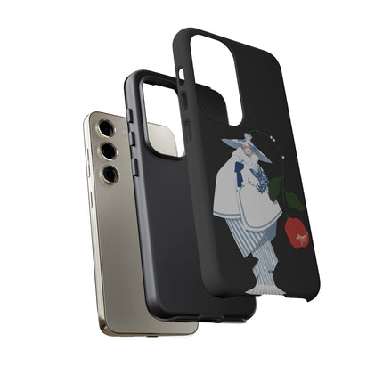 Blue & White Porcelain Geisha Phone Case – Elegant Mystery & Floral Grace