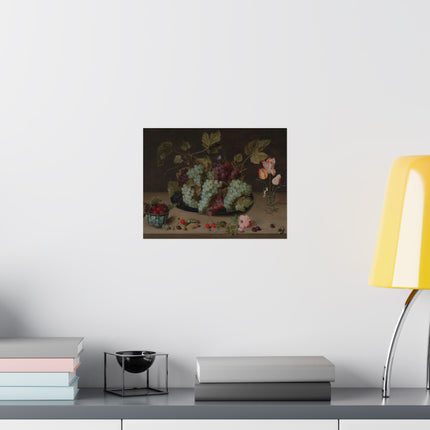 Still-life with Grapes, Flowers, & Berries by Isaak Soreau Matte Horizontal Posters