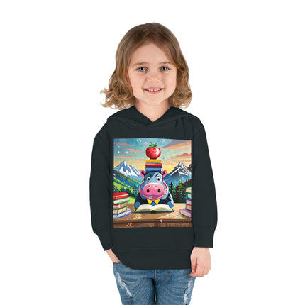 Hippos Hit the Books Toddler Pullover Fleece Hoodie