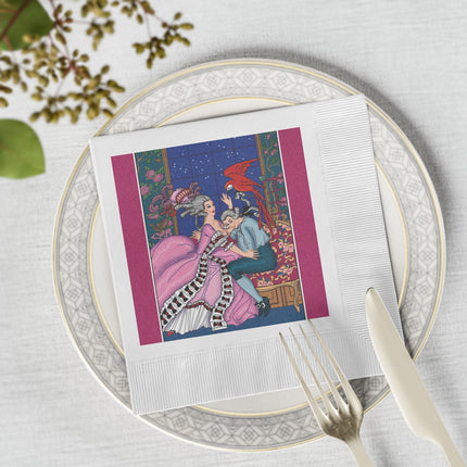 The Jealous Parrot by George Barbier White Coined Napkins