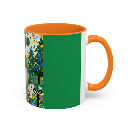 🍀🎄 The Emerald Holly Christmas Colorful Mug – Art Deco Holiday Elegance