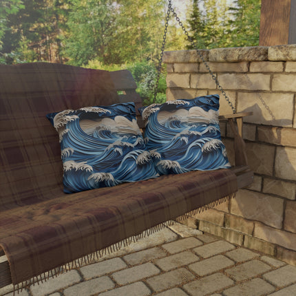 Dramatic Ocean with Crashing Waves Outdoor Pillows