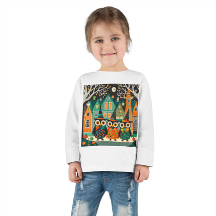 Night of the Trick-or-Treating Owlets Toddler Long Sleeve Tee