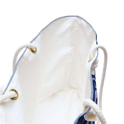 ☔💙 The Sapphire Rainfall Garden Weekender Bag – Art Deco Floral Elegance