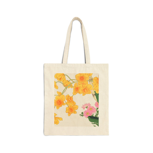 Golden Bow Orchid by Tanigami Kônan Cotton Canvas Tote Bag
