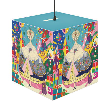 🎀✨ The Christmas Court Of Joy Light Cube Lamp – Art Deco Holiday Fantasy