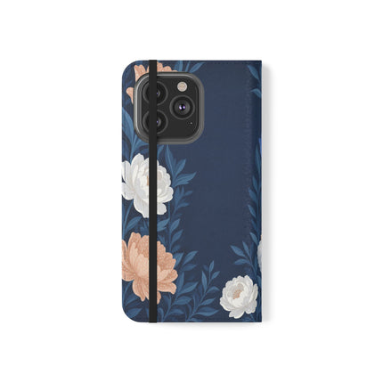 🌙🌸 The Lady Of The Moonlit Flowers Flip Case – Art Deco Floral Reverie