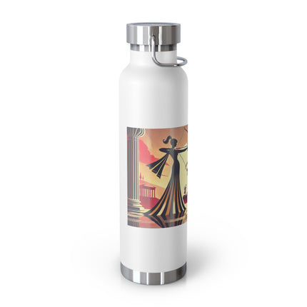 Art Deco Valentine's Romance Copper Vacuum Insulated Bottle, 22oz