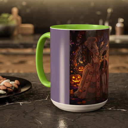 🎃🌙 The Midnight Court Of Pumpkin Grove Colorful Mug – Elegant Halloween Masquerade