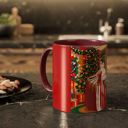 🎄💃 The Christmas Mirror Duet Colorful Mug – Art Deco Holiday Elegance