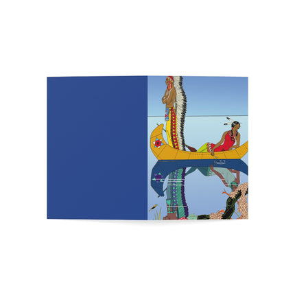 Le long du Missouri (Indian couple on the Missouri River) by George Barbier Greeting Cards (1, 10, 30, and 50pcs)