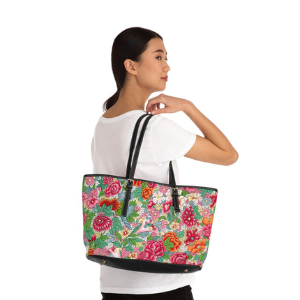 Colorful Flower Pattern by Owen Jones PU Leather Shoulder Bag