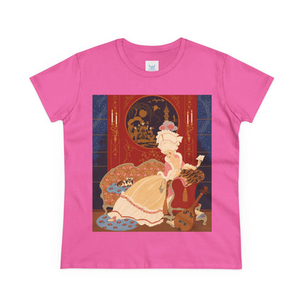 🎼🐈 The Lady Of The Midnight Salon Cotton Tee – Art Deco Fashion Illustration