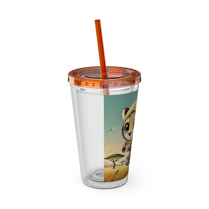 Swift Cheetah Sunsplash Tumbler with Straw, 16oz