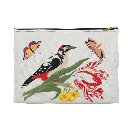 Woodpecker & Tulip Accessory Pouch – Vibrant Energy & Cheerful Charm