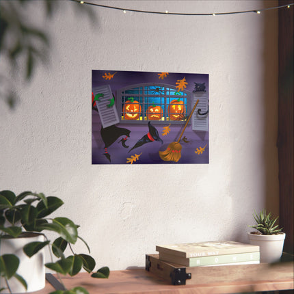 Whimsical Halloween Mischief Matte Horizontal Posters