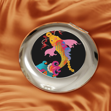 Golden Koi Compact Mirror – Lucky Swim & Vibrant Fortune