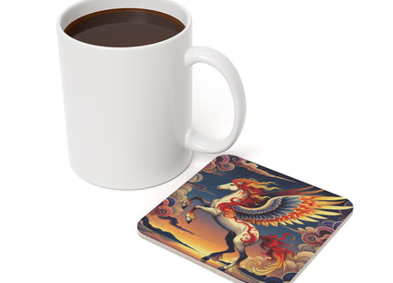 Flame-Winged Horse at Sunset Cork Back Coaster