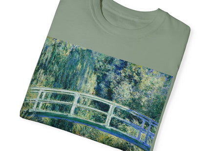 Water Lilies and Japanese Bridge by Claude Monet Unisex Garment-Dyed T-shirt