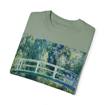 Water Lilies and Japanese Bridge by Claude Monet Unisex Garment-Dyed T-shirt