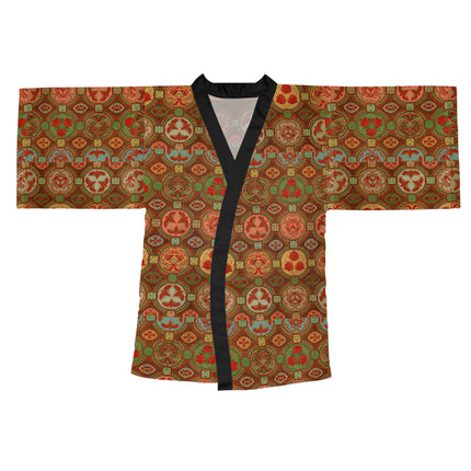 Japanese Fan Pattern by G.A. Audsley Long Sleeve Kimono Robe (AOP)