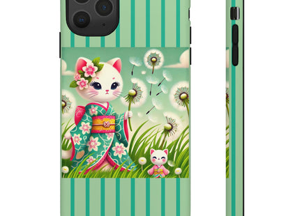 Geisha Kitten and the Dandelion Phone Cases