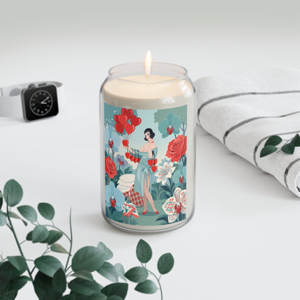 ❤️🌸 The Garden Of Hearts Scented Soy Candle – Art Deco Floral Romance