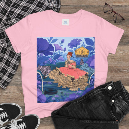 🌸🛋️ The Enchanted Garden Repose Cotton Tee – Art Deco Floral Whimsy