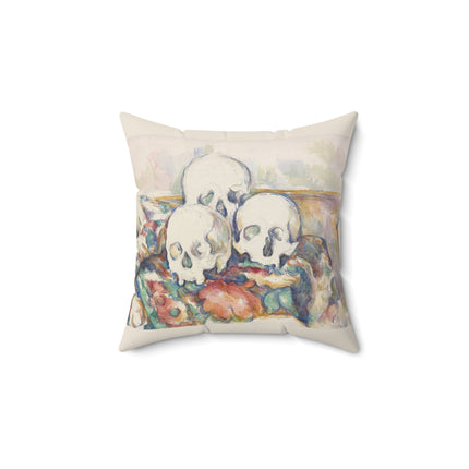 The Three Skulls by Paul Cézanne Spun Polyester Square Pillow