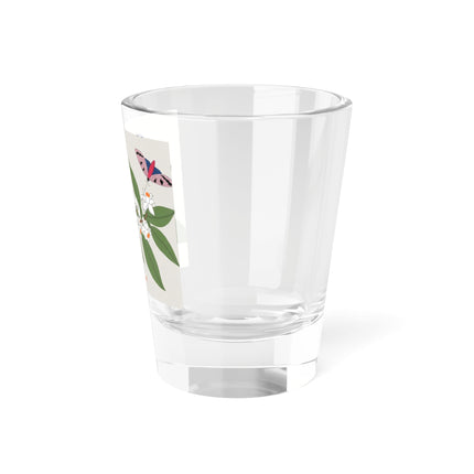 Blue Tit & Butterfly Shot Glass – Spring Harmony & Delicate Beauty