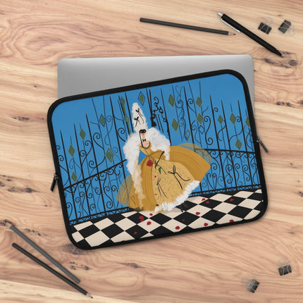 🎭🌹 The Lady Behind The Gilded Gates Laptop Sleeve – Art Deco Masquerade Elegance