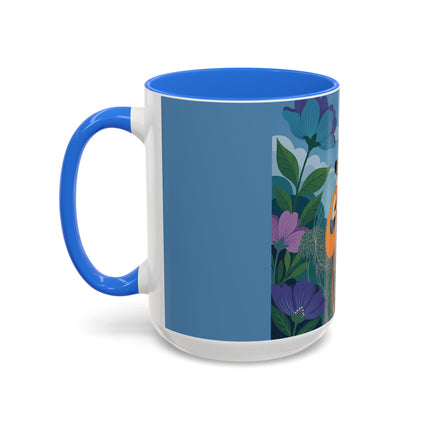 The Lady And The Sea Breeze Colorful Mugs – Art Deco Coastal Serenity