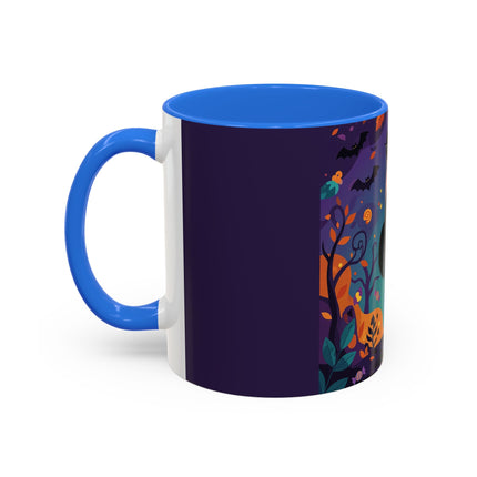 🐈‍⬛🎃 The Midnight Black Cat Masquerade Colorful Mug – Whimsical Halloween Elegance