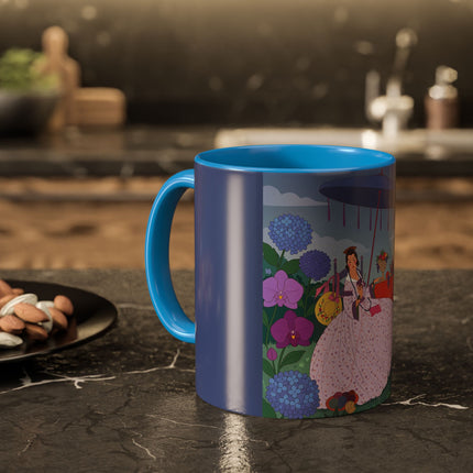 The Lady Of The Garden Tea Party Colorful Mugs – Art Deco Floral Elegance